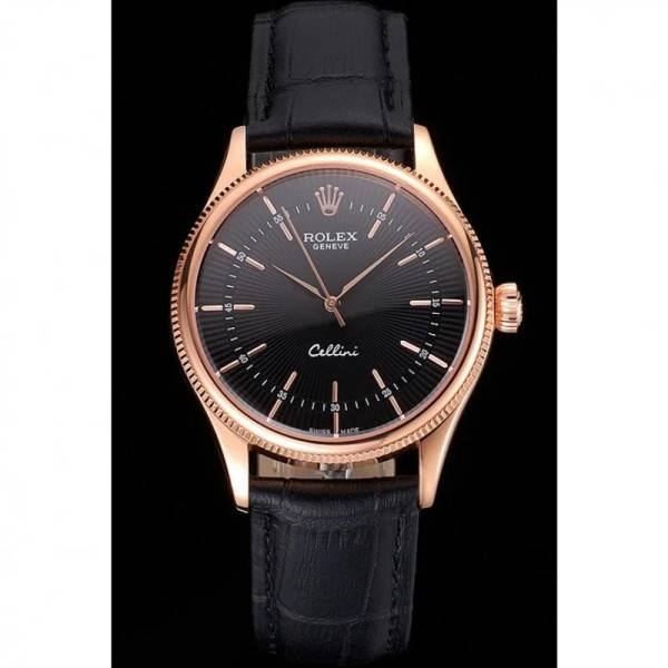 Superclone Rolex Cellini Black Dial REP016815