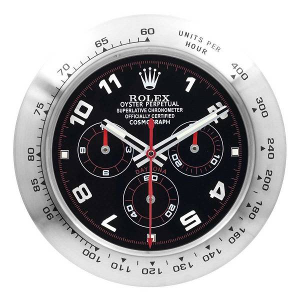 ROLEX WALL CLOCK – DAYTONA BLACK/SILVER