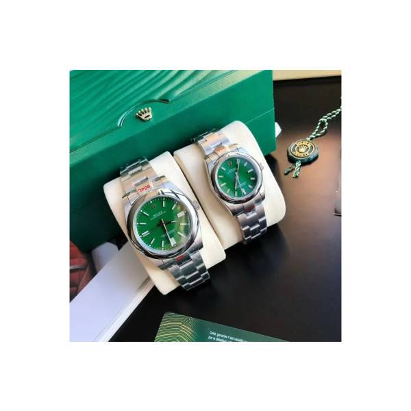 CollectRolex Oyster Perpetual SS/SS Green/Stk 31/41 mm