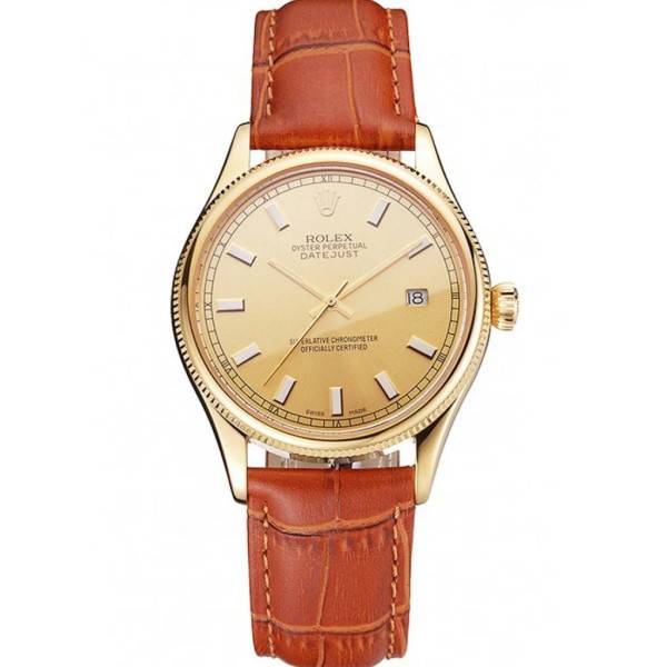 Superclone Rolex Datejust Gold Dial REP016818 38 mm