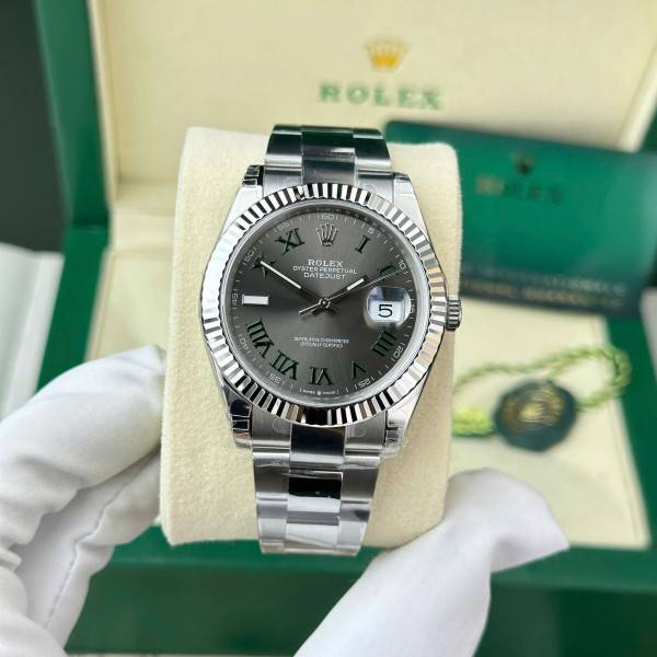Rolex Datejust Rhodium Dial 126334 “Wimbledon” Flutted/Oyster 41 mm