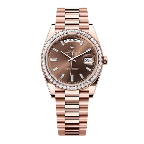 Superclone Rolex Day-Date Chocolate Diamond Dial 228345rbr-0006 40 mm