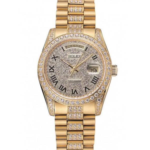 Superclone Rolex Day-Date Gold Dial 1453956 37 mm