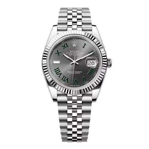Rolex Datejust Rhodium Dial 126334 “Wimbledon” Flutted/Jubilee 41 mm