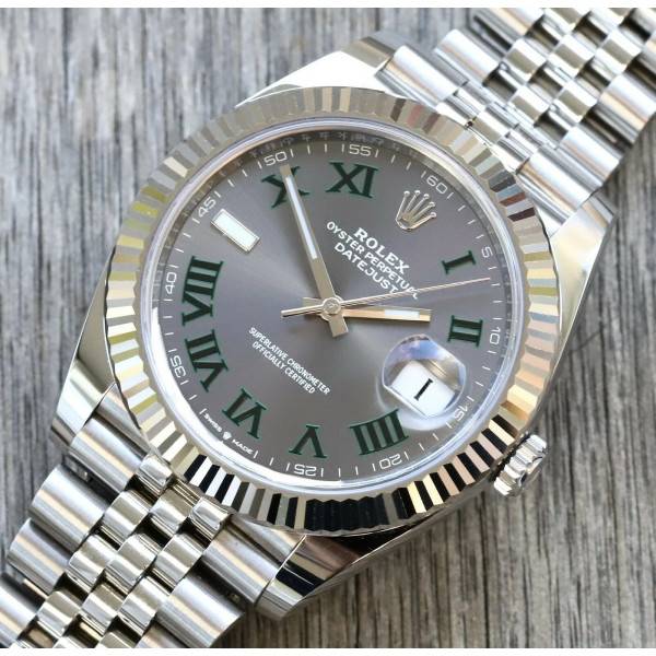 Rolex Datejust Rhodium Dial 126334 “Wimbledon” Flutted/Jubilee 41 mm