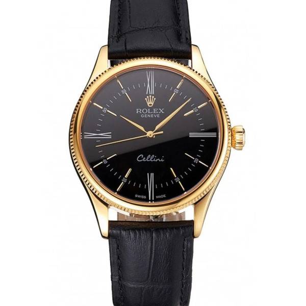 Superclone Rolex Cellini Black Dial REP016814