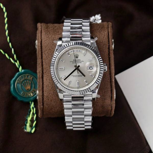 Superclone Rolex Day-Date Silver Dial 128236-0001 36 mm