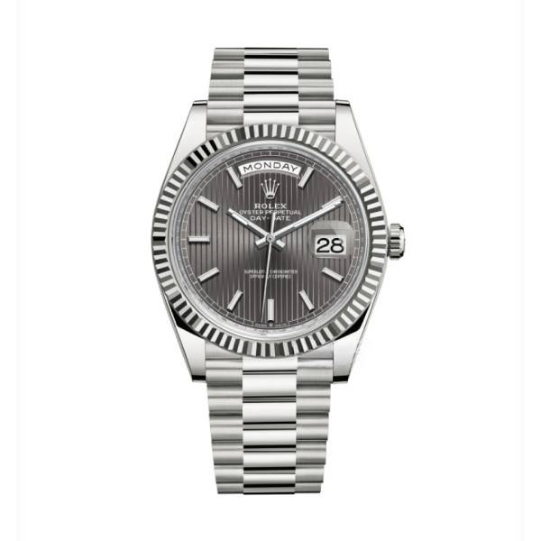 Superclone Rolex Day-Date Grey Stick Tapestry Dial 228239-0002 40 mm