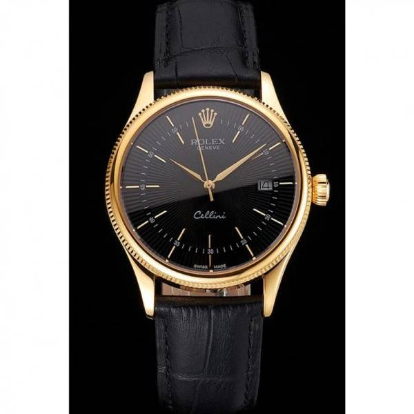 Superclone Rolex Cellini Black Dial REP016807