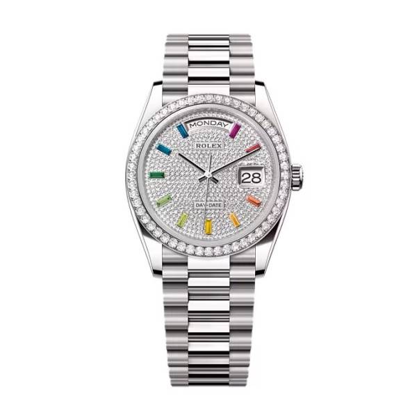Superclone Rolex Day-Date Diamond-Paved Dial 128349rbr-0006 36 mm