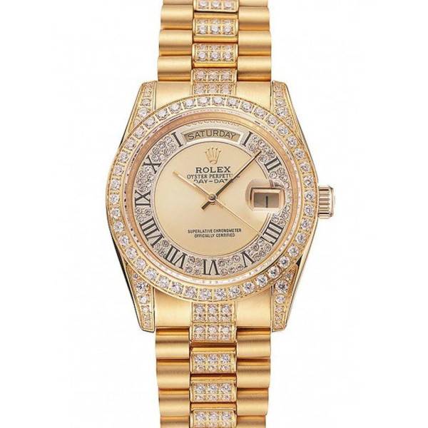 Superclone Rolex Day-Date Gold Dial 1453954 37 mm
