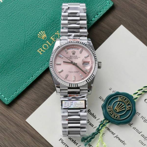 Superclone Rolex Day-Date Pink Diamond Dial 128236-0024 36 mm