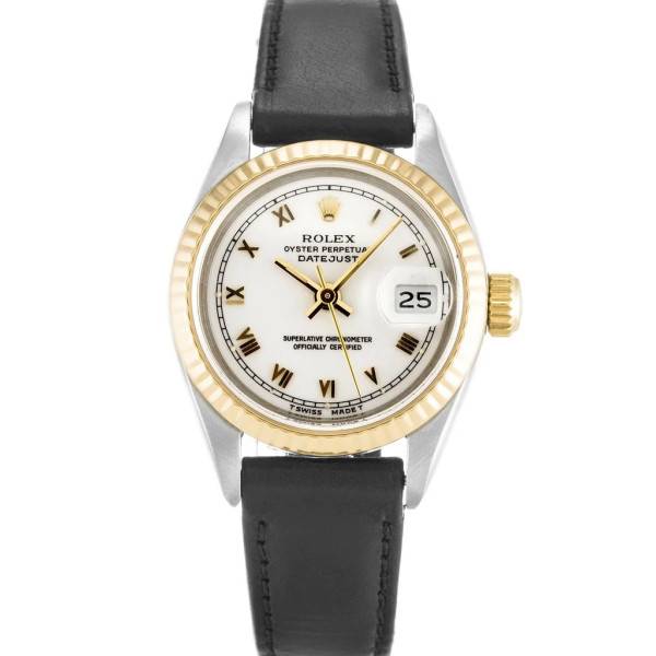 CollectRolex Lady-Datejust White Dial 69173 Leather 26 mm