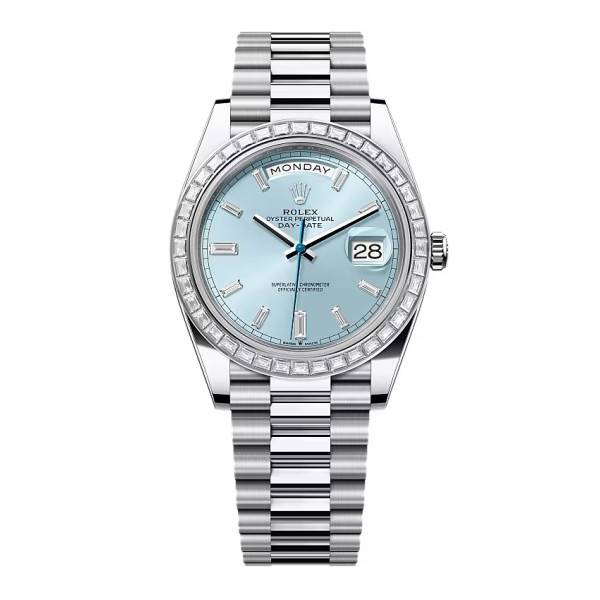 Superclone Rolex Day-Date Ice Blue Diamond Dial 228396tbr-0002 40 mm