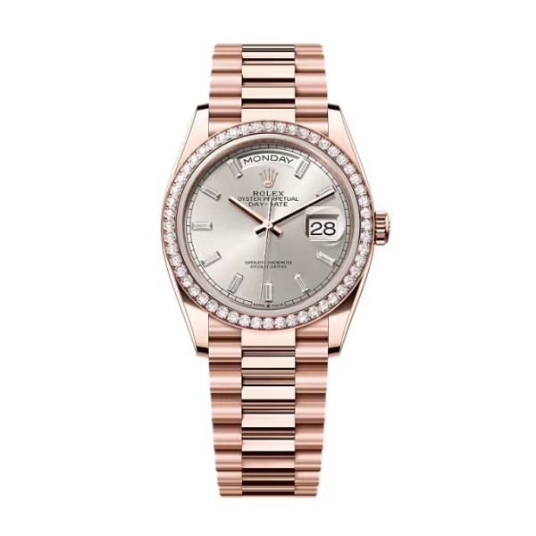 Superclone Rolex Day-Date Silver Dial 128345rbr-0081 36 mm