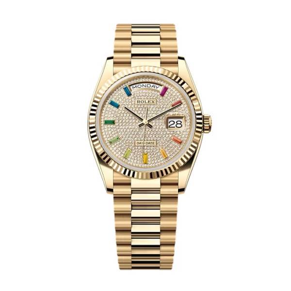 Superclone Rolex Day-Date Diamond-Paved Dial 128238-0051 36 mm