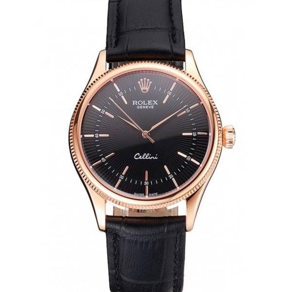 Superclone Rolex Cellini Black Dial REP016815