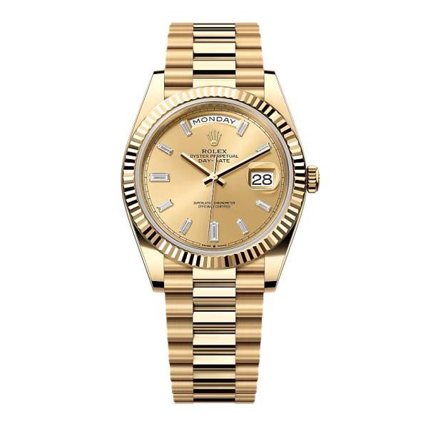 Superclone Rolex Day-Date Champagne Diamond Dial 228238-0005 40 mm