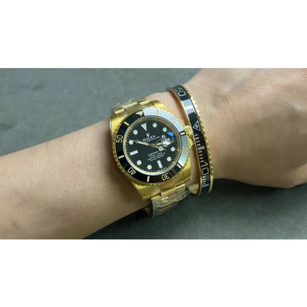Black Submariner Gold Tone Bracelet