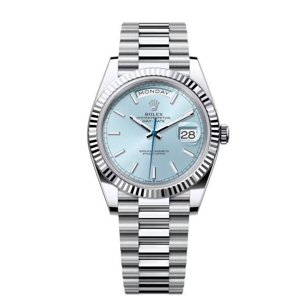 Superclone Rolex Day-Date Ice blue Dial 228236 40 mm
