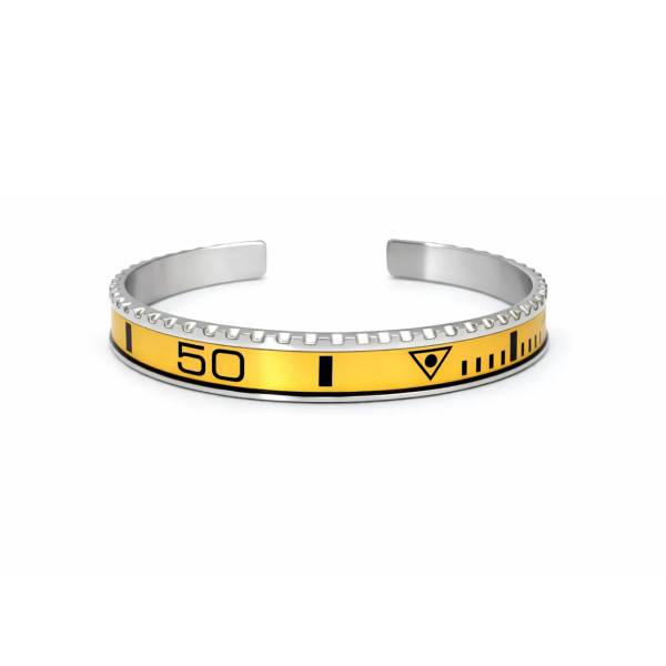 Yellow Titanium Steel Bezel Bracelet