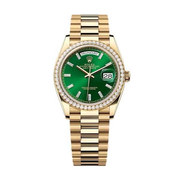 Superclone Rolex Day-Date Bright Green Diamond Dial 128348rbr-0078 36 mm