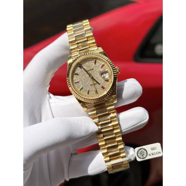 Superclone Rolex Day-Date Diamond-Paved Dial 128238-0051 36 mm