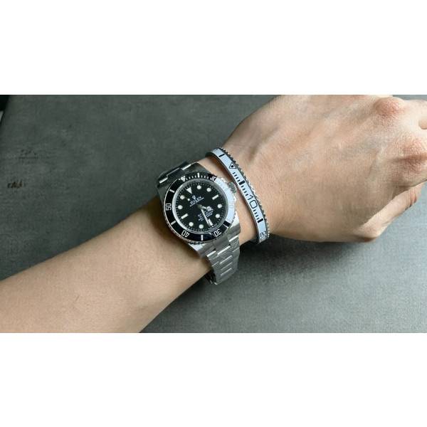 White Titanium Steel Bezel Bracelet