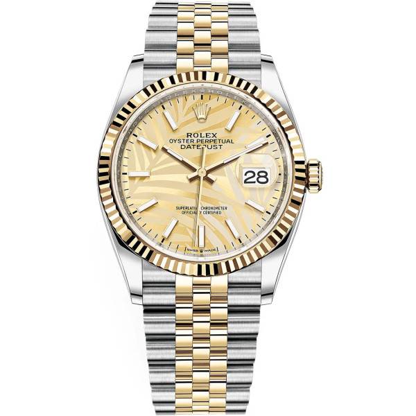 CollectRolex Datejust Gold Palm Motif Dial 126233 36 mm