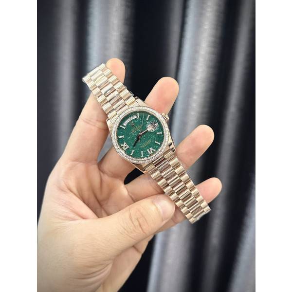 Superclone Rolex Day-Date Green Aventurine Diamond Dial 128345rbr-0068 36 mm