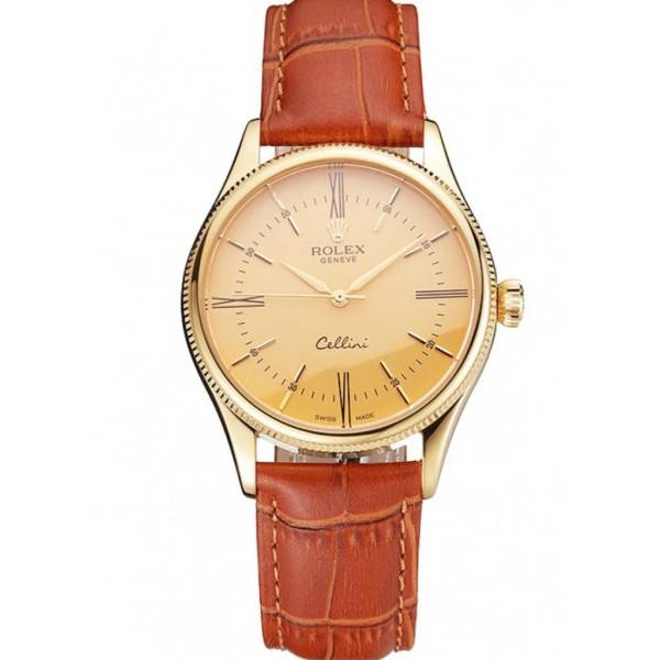 Superclone Rolex Cellini Gold Dial REP016798