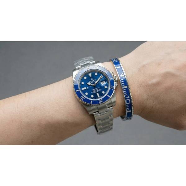 Smurf Blue Submariner Titanium Steel Bracelet