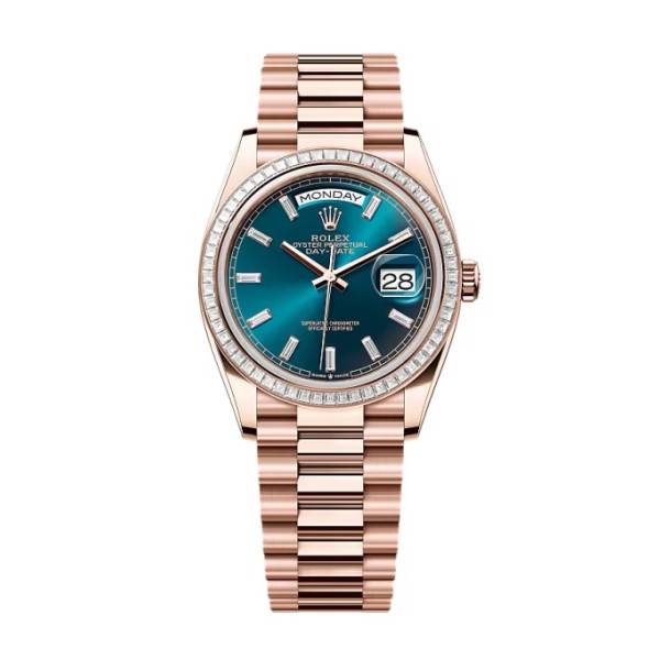 Superclone Rolex Day-Date Blue-Green Diamond Dial 128395tbr-0032 36 mm