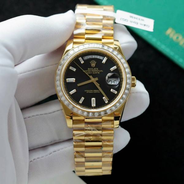 Superclone Rolex Day-Date Bright black Dial 228348RBR 40 mm