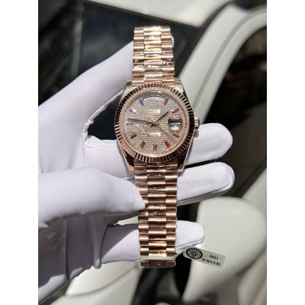 Superclone Rolex Day-Date Diamond-Paved Dial 128235-0039 36 mm