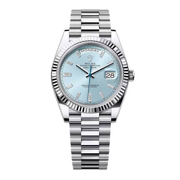 Superclone Rolex Day-Date Ice Blue Diamond Dial 228236-0006 40 mm