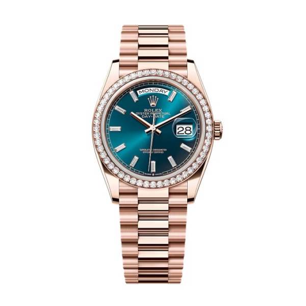 Superclone Rolex Day-Date Blue-Green Diamond Dial 128345rbr-0083 36 mm