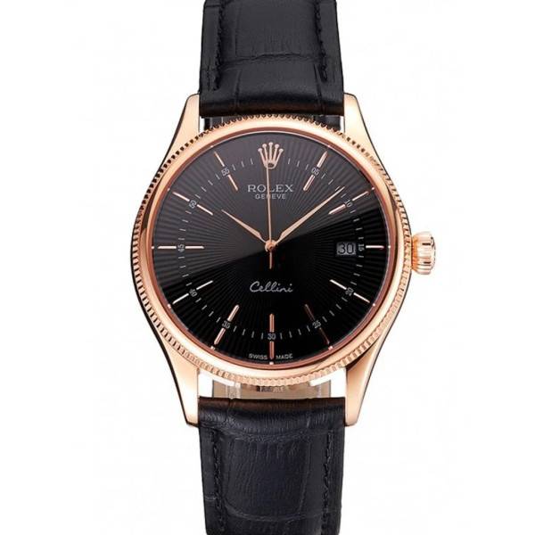 Superclone Rolex Cellini Black Dial REP016799