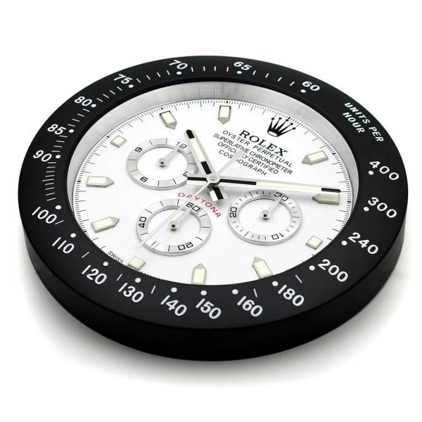ROLEX WALL CLOCK – DAYTONA WHITE DIAL BLACK BEZEL