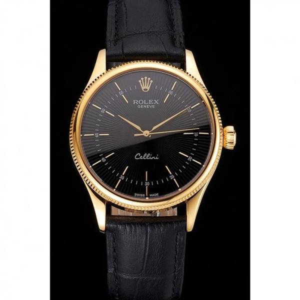 Superclone Rolex Cellini Black Dial REP016803