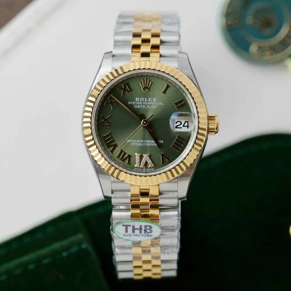 Rolex Datejust Olive Green Roman Diamond Dial 126233-0025 36 mm