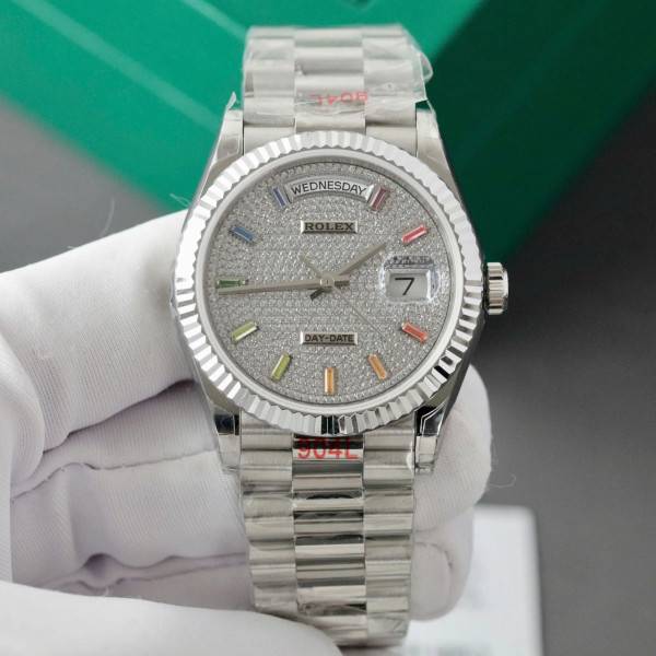 Superclone Rolex Day-Date Diamond-Paved Dial 128239-0019 36 mm