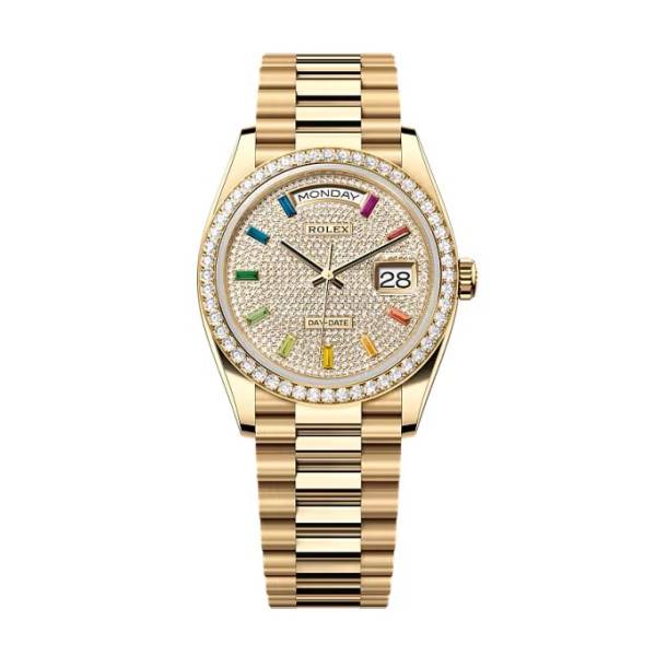 Superclone Rolex Day-Date Diamond-Paved Dial 128348rbr-0030 36 mm
